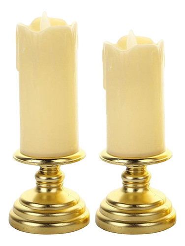 2x Velas Sin Llama Parpadeantes Velas 7cmx16cm 7cmx18cm