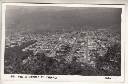 Antigua Postal Vista Ciudad Salta Desde El Cerro Argentina