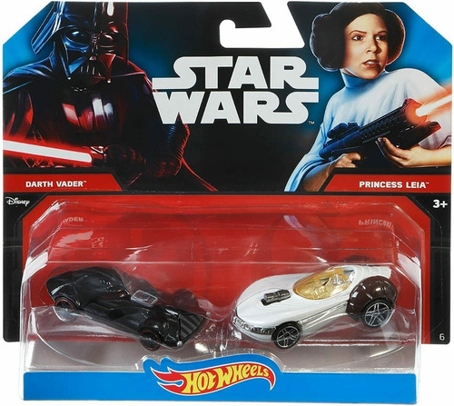 Hot Wheels Star Wars Autos Darth Vader & Princess Leia Set
