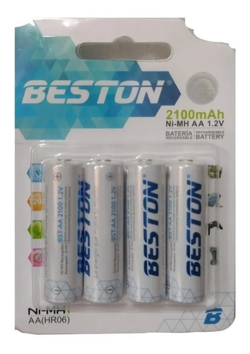 Bateria Alcalina Recargable Cilindrica Aa 2100mah 