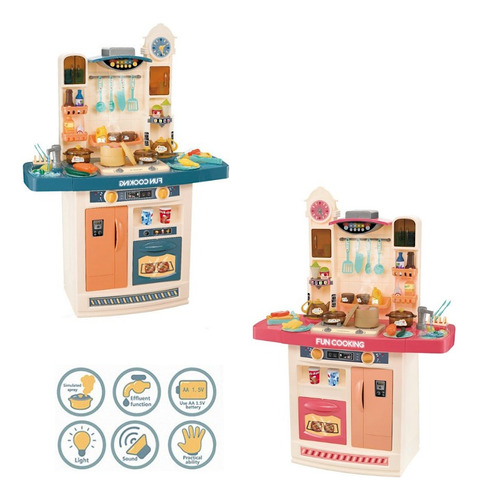 Cocina Cocinita Infantil Luz, Sonido Y Agua 54 Piezas