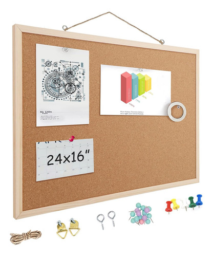 Tableros De Corcho 40x60 Cm Con Marco, 1 Paquete Decorativo
