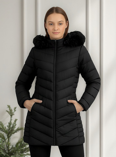 Chamarra Acolchada Para Mujer Capucha Peluche Suave Sakers