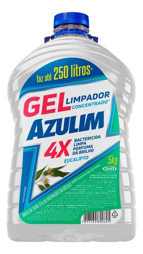 Limpador Concentrado Gel Azulim 4em1 5kg Eucalipto Desinfeta