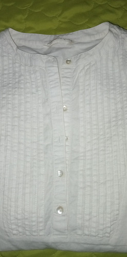 Camisa Camisola Blusa Blanca Talle S De Algodon Poco Uso