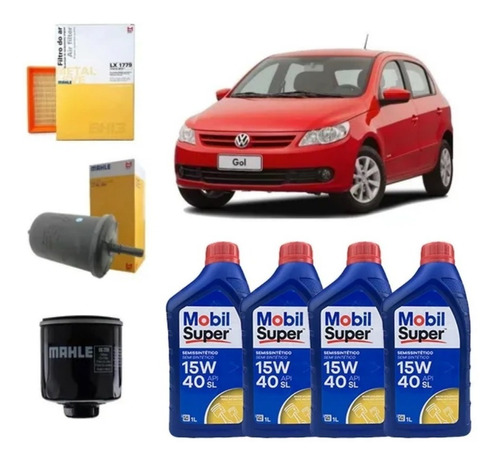 Mobil 15w40 Kit Troca Óleo Gol 1.0 G5 Filtro Ar Comb Oc250