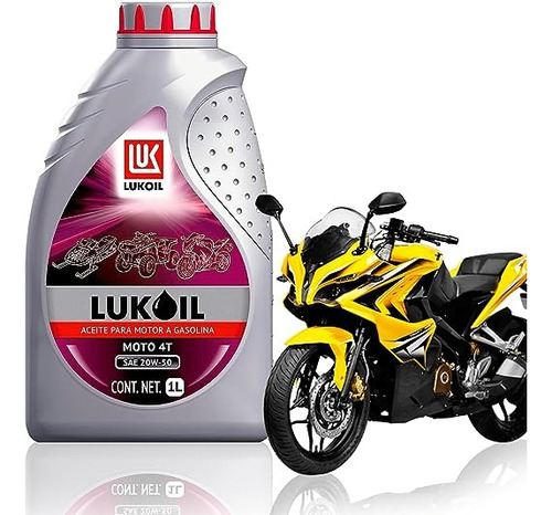 Aceite De Motor Para Motocicleta Lukoil Moto 4t 20w-50 1l