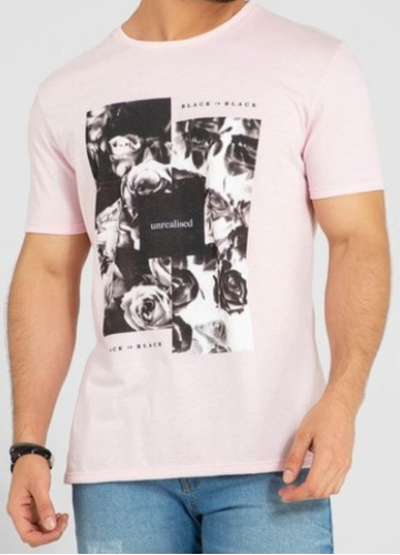 Camiseta Manga Corta Cuello Redondo Rosado Talla S L Xl