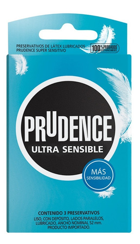 Preservativo Prudence Ultrasensible, 1 Caja, 3 Und.
