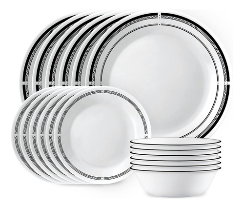 Corelle Vitrelle Juego De Vajilla Redonda De 18 Piezas Para