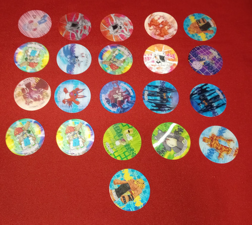Digimon Tazos 3d Lote 100 Tazos 49 Diferentes Dvk (Usado)