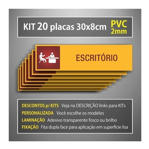 20 Placa Setor Identificação Sala Departamento Personalizada