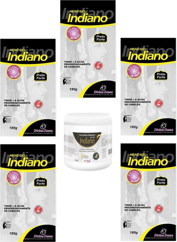 Divina Dama Preto Forte Hene Gel Indiano 05x180g Incolor 500