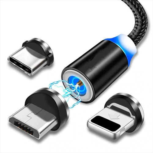 Cable Usb Magnetico 1m Android/ iPhone-carga Rapida 