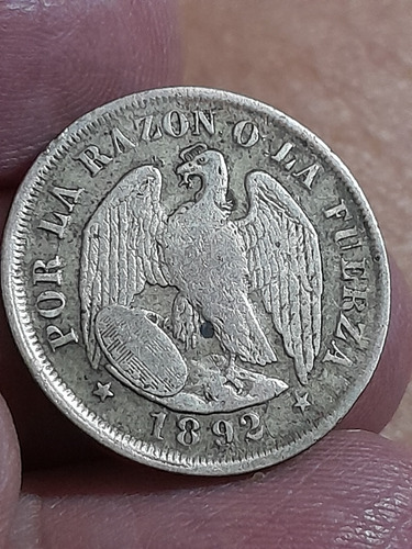 Moneda Chile 20 Centavos 1892 Km# 138 Ref 102