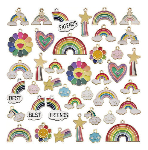 Dijes Esmaltados Para Bisuteria Joyeria 20 Pcs Arcoiris