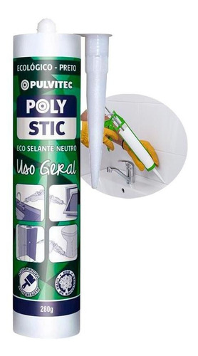 Silicone Neutro Preto Ecológico 280g Zf024 Pulvitec