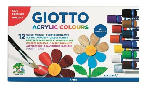 Set 12 Acrilicos 12ml Giotto