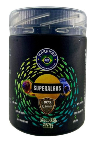 Ração Para Peixes Superalgas 125g Bits 1,5mm Maramar