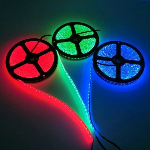 Imagen 3 de 5 de Tira Led Rgb 3528 Exterior Controlador Fuente 12v Control 5m