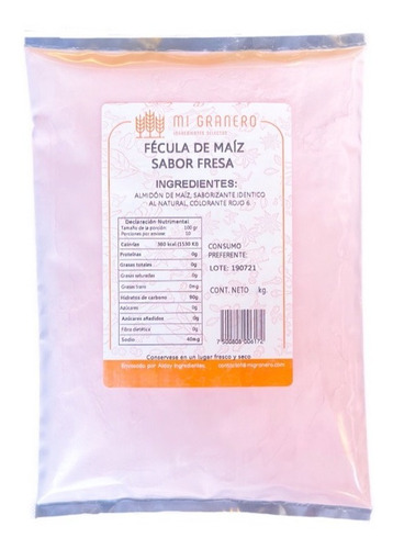 Fécula De Maíz Atole Sabor Fresa 1 Kg Granel