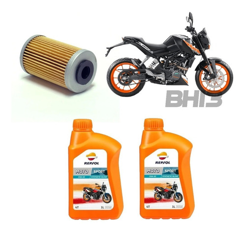 Repsol 15w50 Kit Troca Óleo Duke 200 390 Vedamotors Ffc030