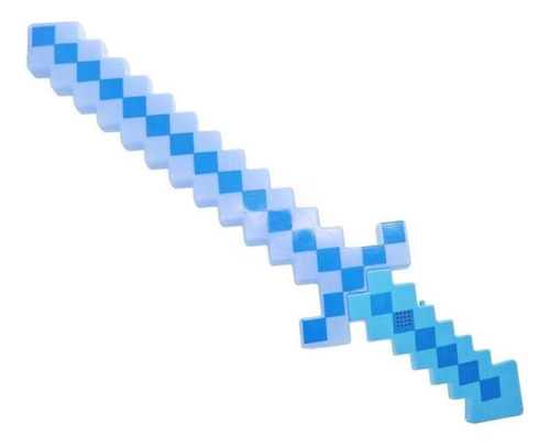 Brinquedo Espada Pixel Minecraft 58cm Som E Luz - Azul Nº32