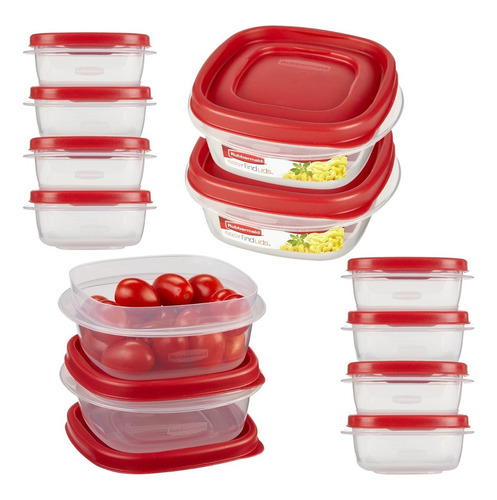 12 Contenedores Rubbermaid Easy Find Lids 296ml Original Usa