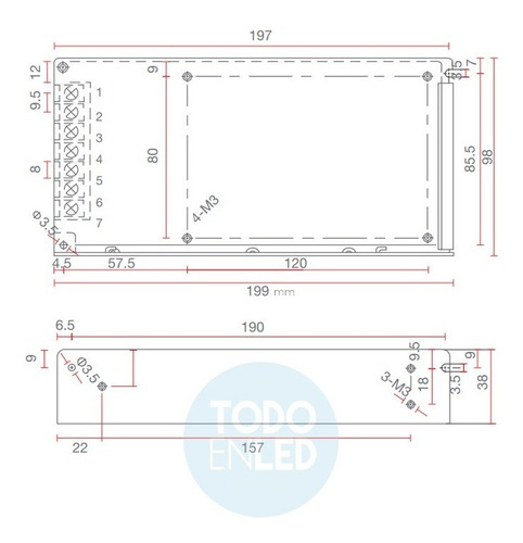 Imagen 2 de 4 de Fuente Transformador Switching Metalica 12 V 10 A 120 Watt