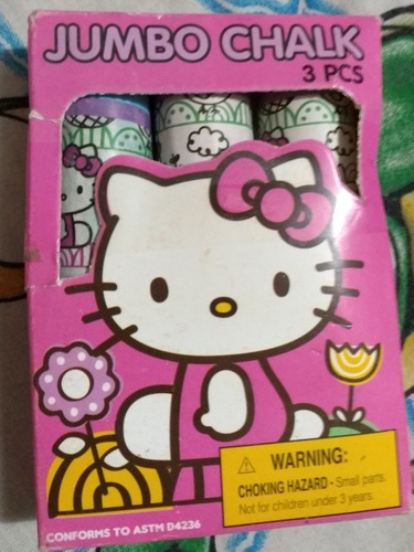 Hello Kitty Jumbo Chalk 3 Piezas Gises Grandes Para Pizzarra