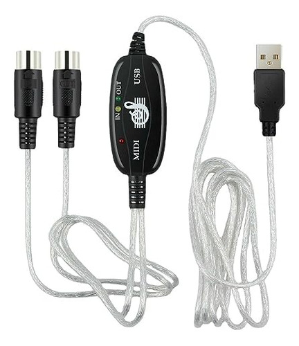Cable Convertidor Midi A Usb A Pc Teclado Computadora Interf
