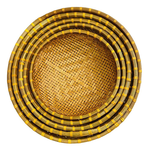 5x Cesta De Bambú, Cesta Para Servir Alimentos, Contenedor,