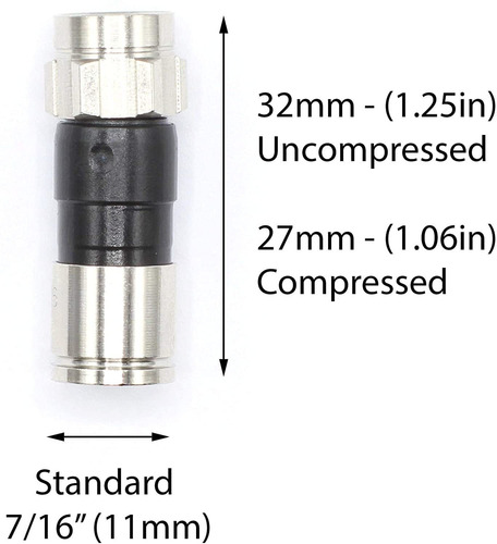 Conector Compresion Coaxial Rg6 Rg11 Rg59 Plateado 4pack ...