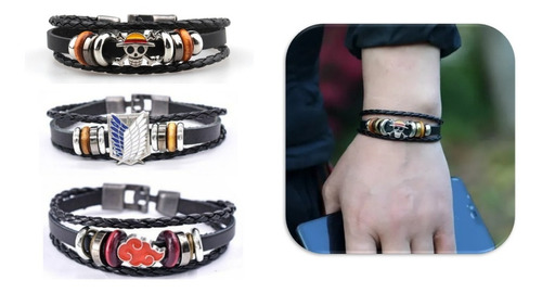 Pulsera Set Anime One Piece Naruto Shingeki Titan Colección