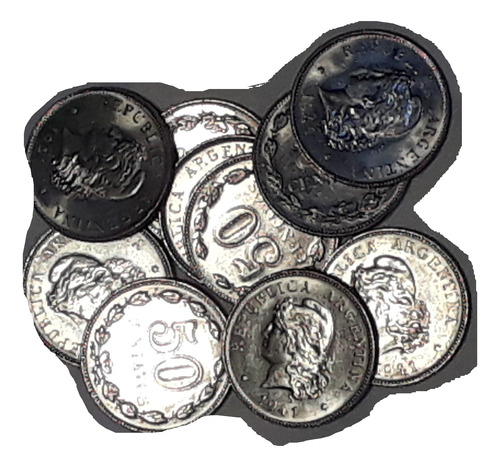 Moneda Argentina 50 Centavos 1941 Sin Circul Niquel  Son 10