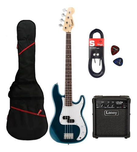 Pack Bajo Leonard Lb252bl + Funda, Amplificador, Cable, Púas