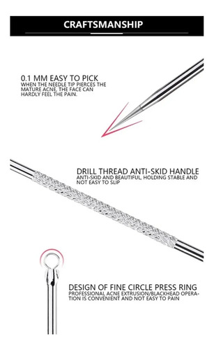 Kit 4 Herramientas Para Remover Puntos Negros Espinillas