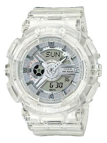 Reloj Casio Dama Baby-g Ba-110cr-7adr | Color De La Correa Blanco Color Del Fondo Gris