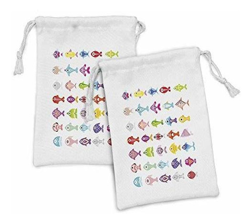 Estuche De Tocador - Lunarable Aquarium Fabric Pouch Set Of 