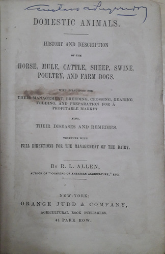 7126 Domestic Animals. History And Description Of The Horse,