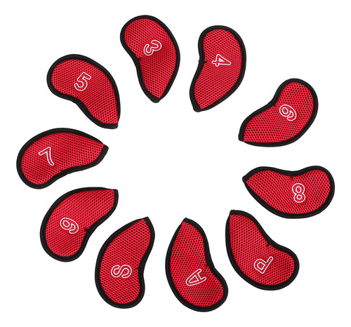 Funda De Hierro Rojo Y Rojo, 10 Unidades, Juego De Números,