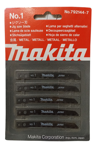 Hojas De Sierra Caladora X5u Makita Para Metal 792144-7 Mkb