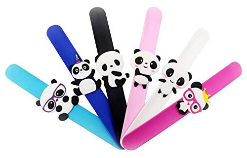 Freci 12pcs Pulseras De Bofetadas Panda Decor Slap Wrist Ban