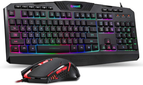 Combo Teclado Y Mouse Redragon S101 Gaming Rgb 3200 Dpi