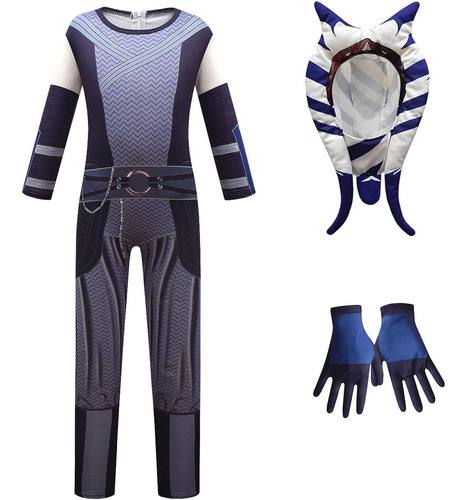 Disfraz De Ahsoka Tano Para Niña Talla Xl-azul