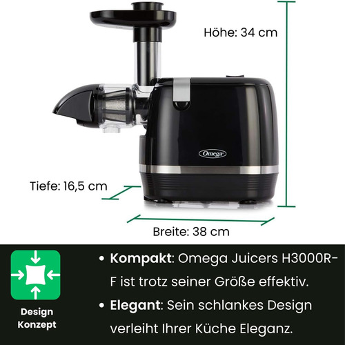 Extractor De Masticación Lenta Omega Juicer H3000r, 150 Vati