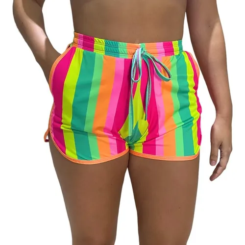 Camisas de banho Shorts de controle da barra Cintura alta Cintura de