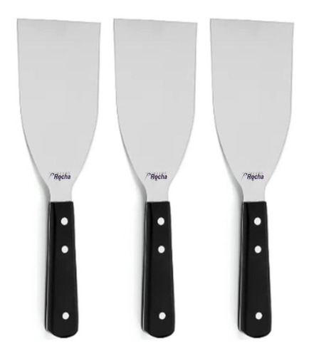 3x Espátula 6cm Cabo Plástico Rejunte Gesso Parede Multiuso