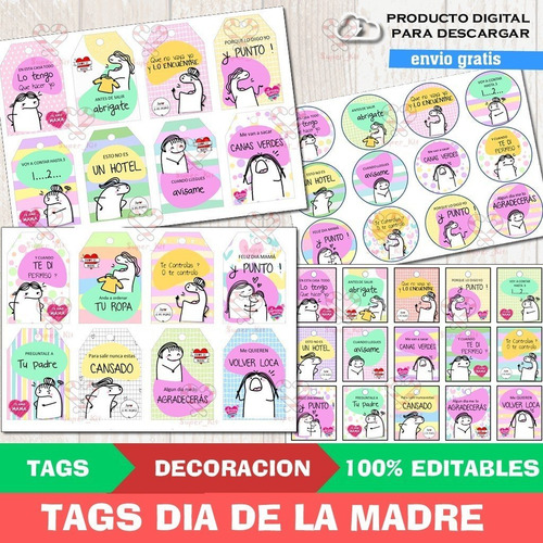 Kit Imprimible Dia De La Madre Tags Flork Editables