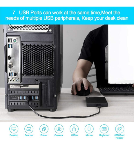 Tarjeta De Expansión Pci-e A Usb 3.0 De 7 Puertos (2x Usb-c